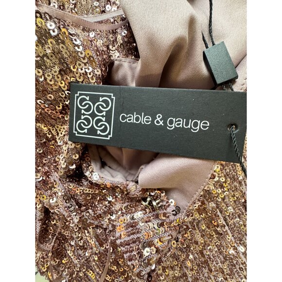 Cable & Gauge Rose Gold Sequin Halter Top NWT Medium - Picture 5 of 5